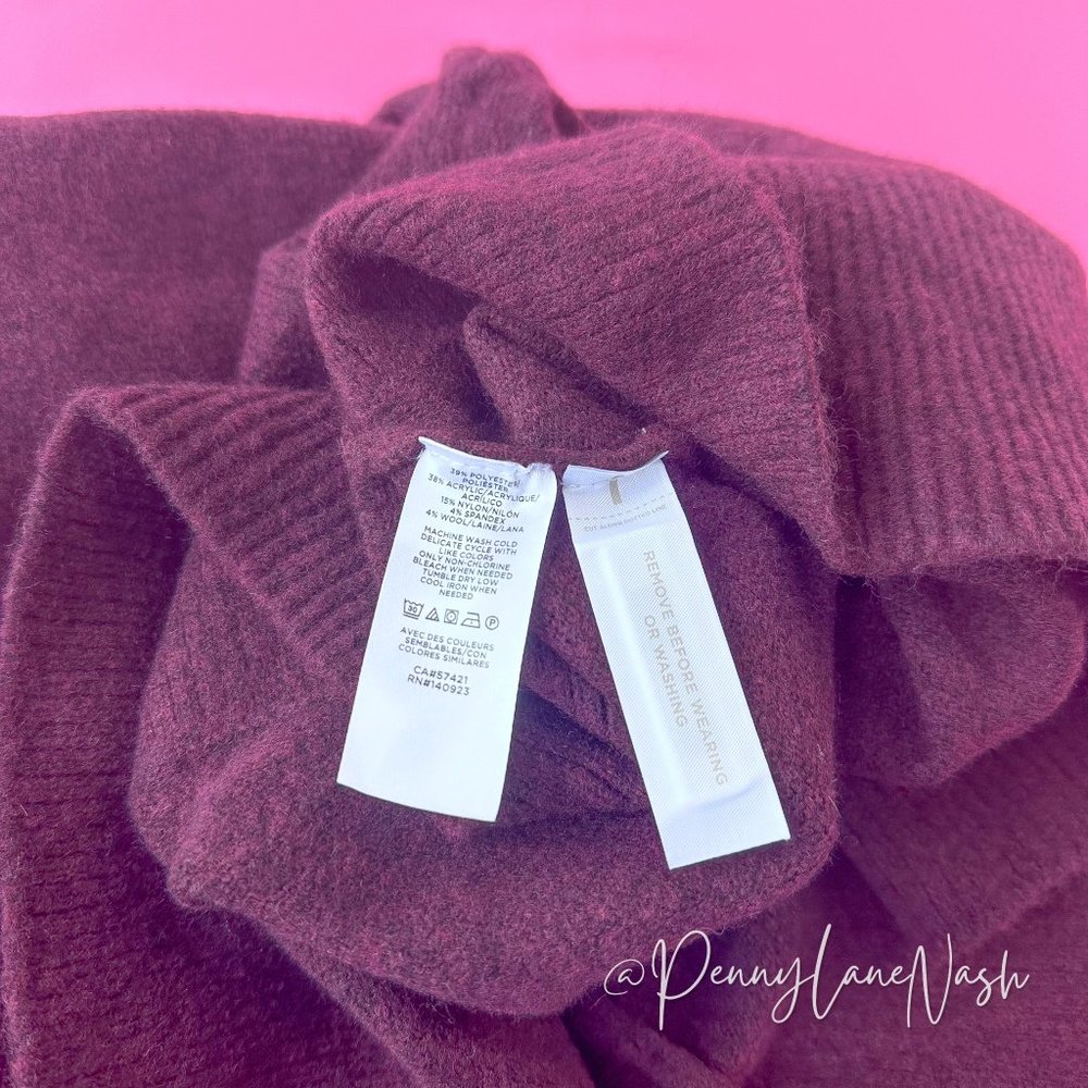 NWT Loft Relaxed V-Neck Wool Blend Sweater Purple - Picture 10 of 10